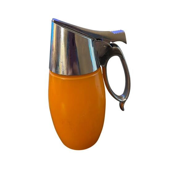 1960/70's‎ Vintage Creamer or syrup Glass Dispenser Orange 6"T x 2" W - Picture 1 of 12